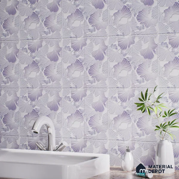 Floral Wall Tile TL 07244 D Florina 4003 Granula 1 ft x 1 ft Ceramic Matte Finish - 9 mm  | 2 mm Spacer is Mandatory | Please Expect a Slight Variation of Pattern (Sample)